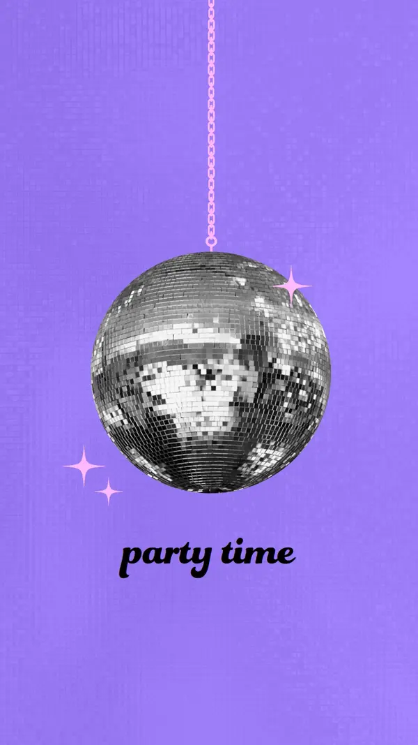 Party on every occasion purple simple, collage, disco, fun, playful, photo