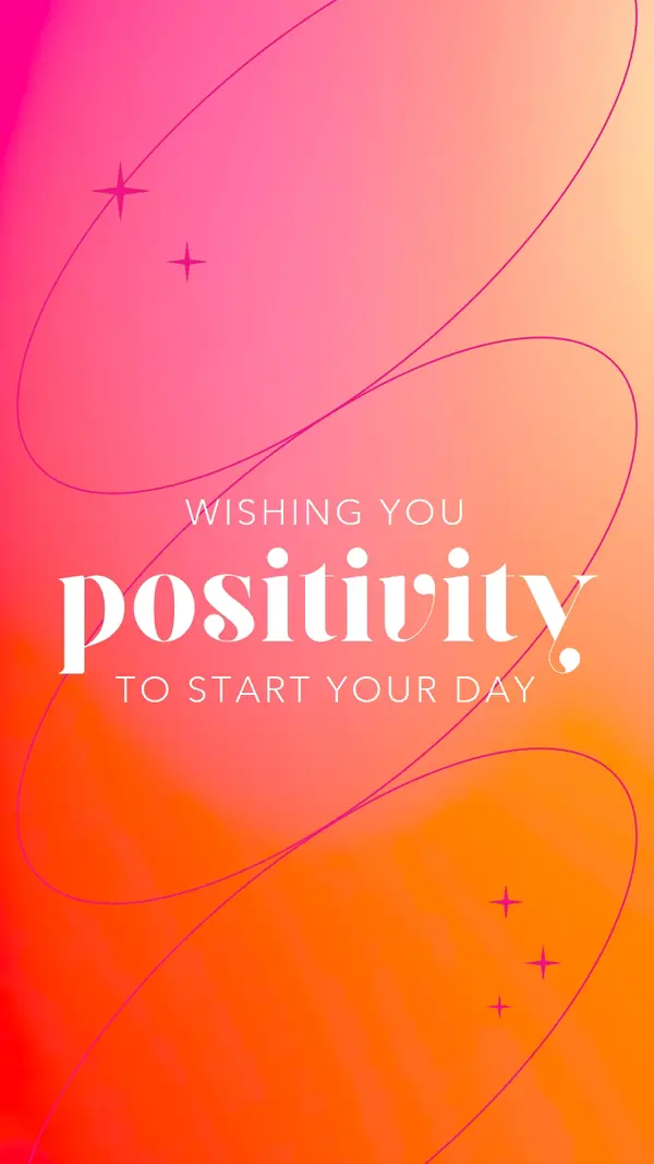Wishing you positivity pink modern, line, gradient, simple, typographic