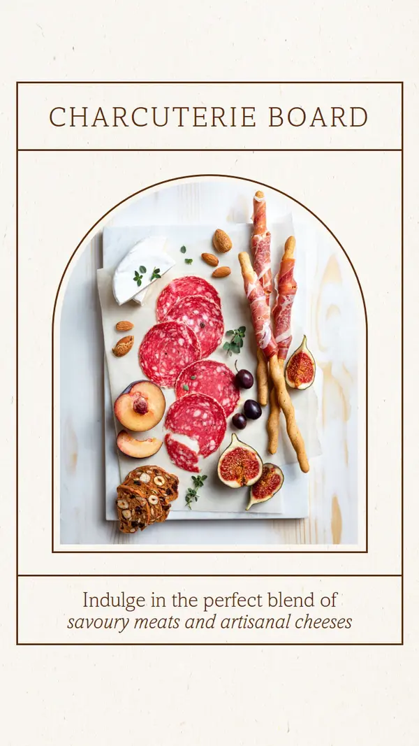 Charcuterie and cheese indulgence white minimal clean linear