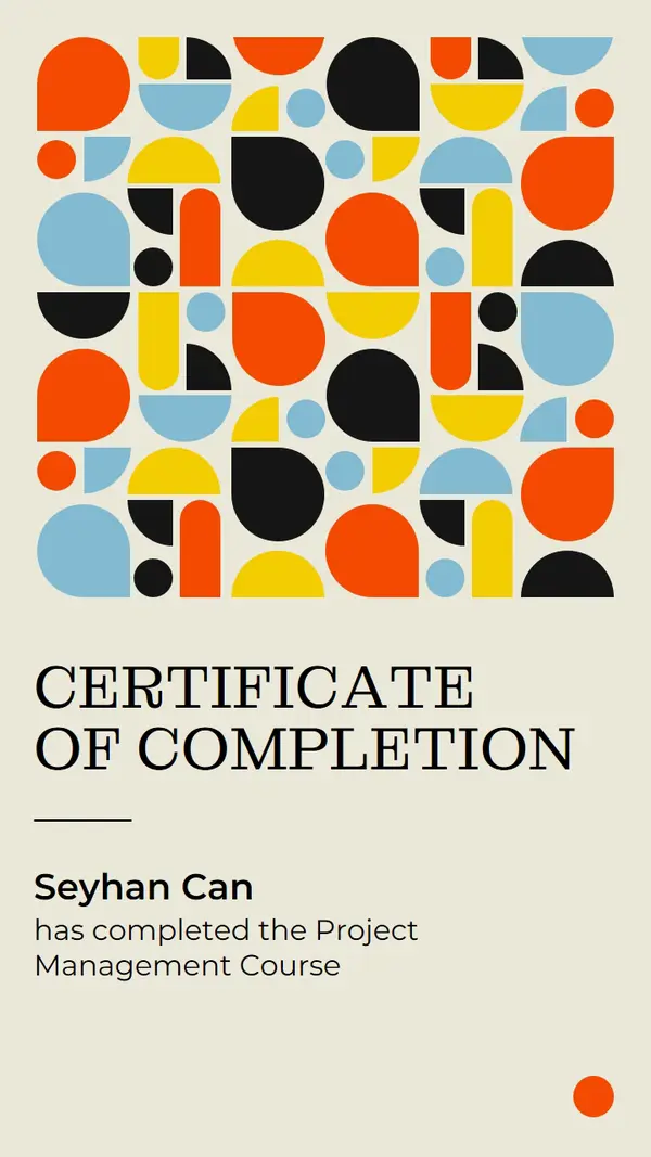 Certificate of course completion