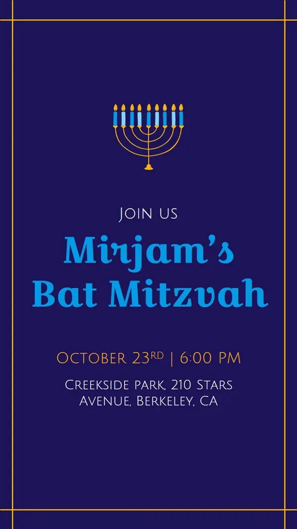 Bat Mitzvah invitation