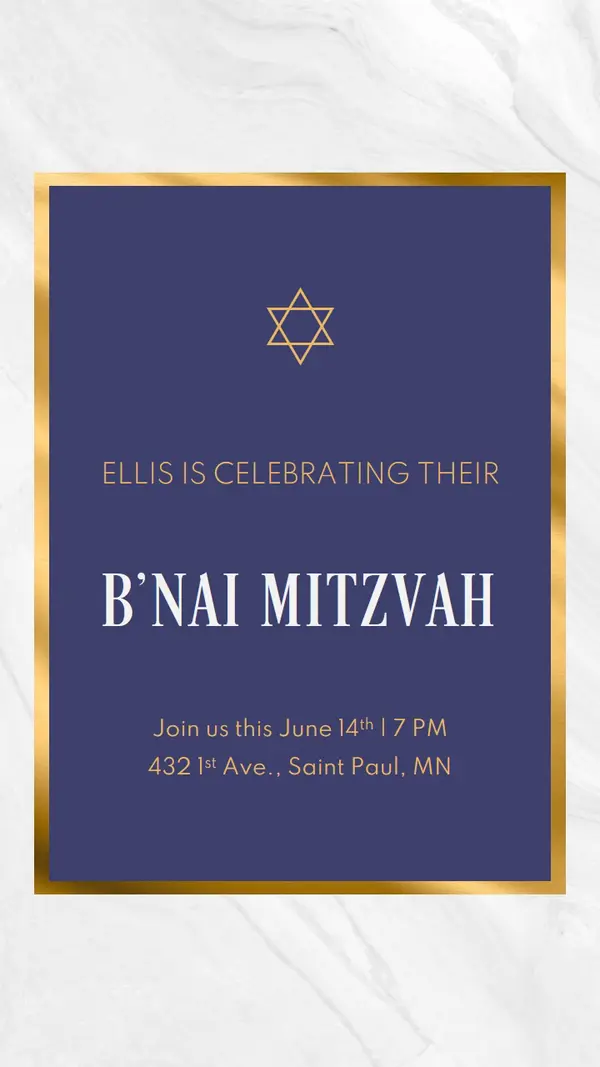 B'nai Mitzvah invitation