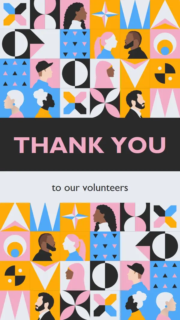 Thank you card to volunteers