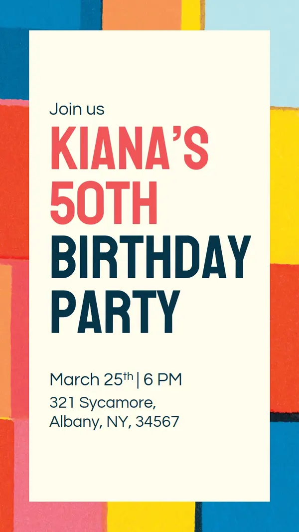 Fiftieth birthday invitation