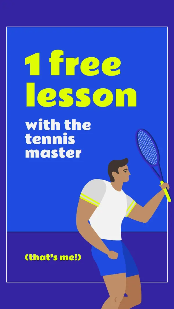 Free lesson with tennis master