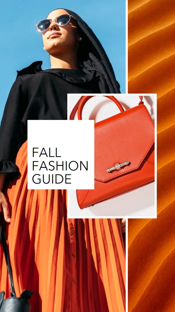 Fall fashion guide orange modern, bold, collage