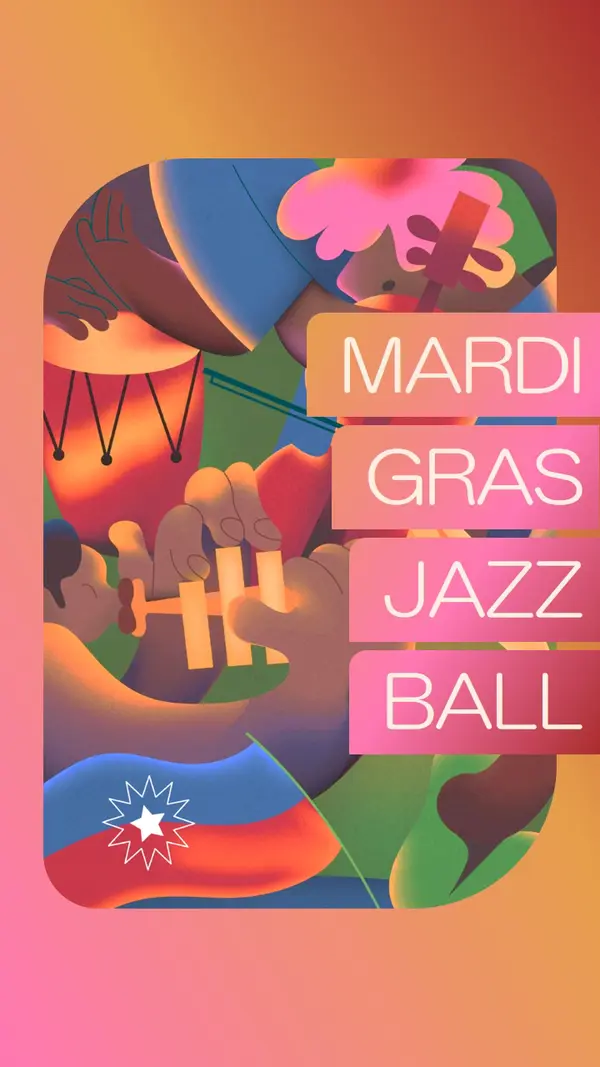 Mardi Gras Jazz Ball invitation