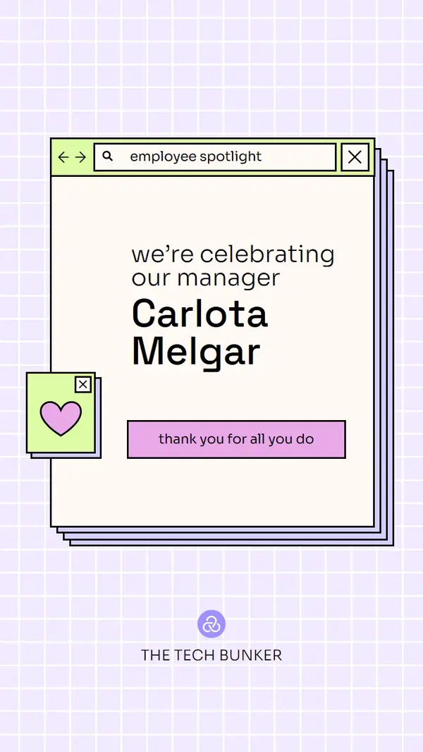 Thank you card for employee