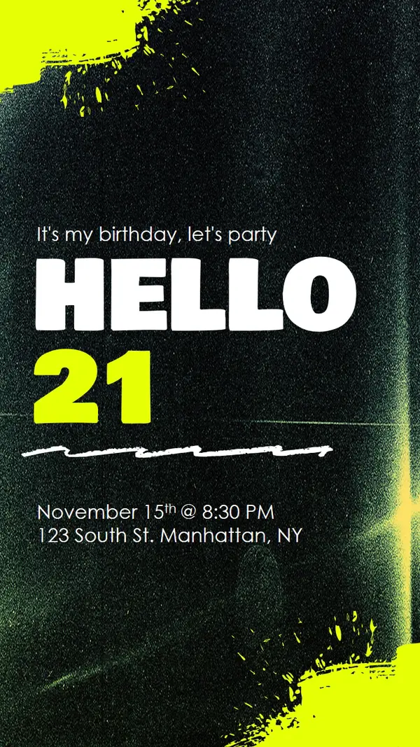 21st birthday party invite