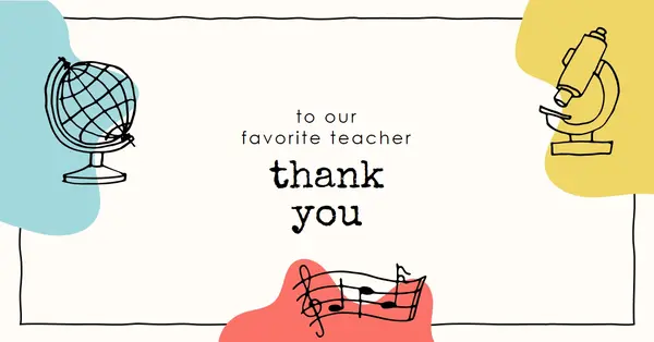 School teacher thank you card