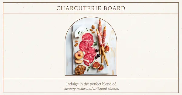 Charcuterie and cheese indulgence white minimal clean linear