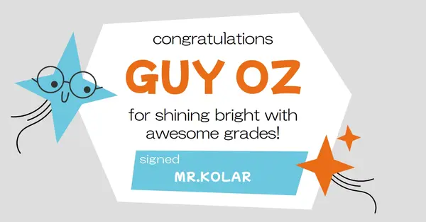 Congratulations for awesome grades