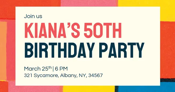 Fiftieth birthday invitation