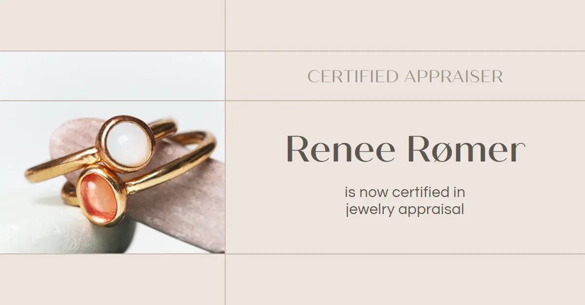 Certified in jewelry appraisal