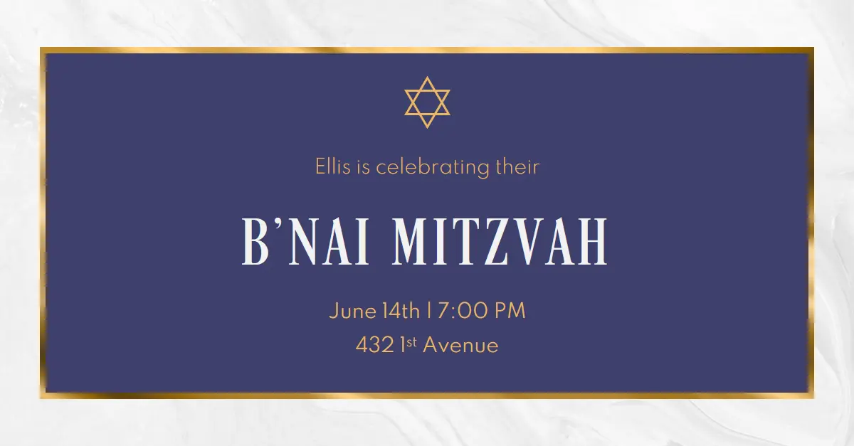 B'nai Mitzvah invitation