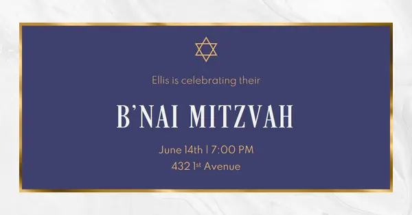 B'nai Mitzvah invitation