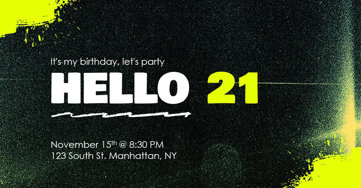 21st birthday party invite