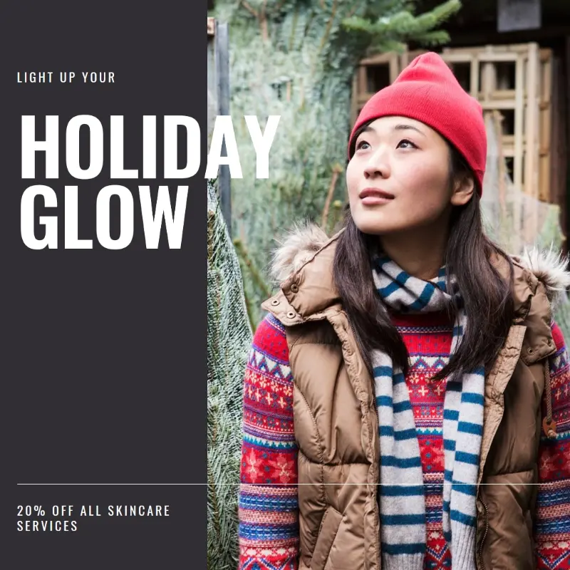 Holiday glow black modern-simple