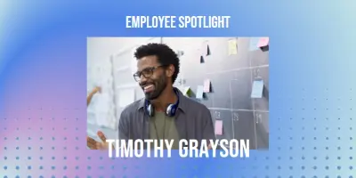 Employee spotlight blue modern-bold