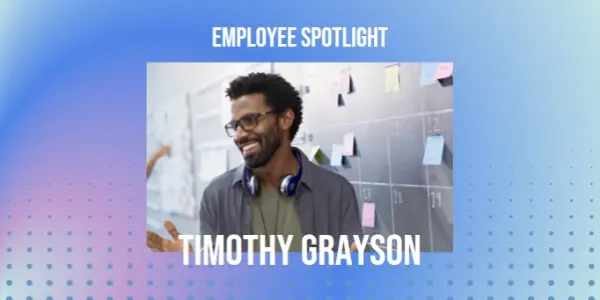 Employee spotlight blue modern-bold