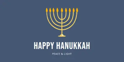 Hanukkah Sameach blue modern-simple