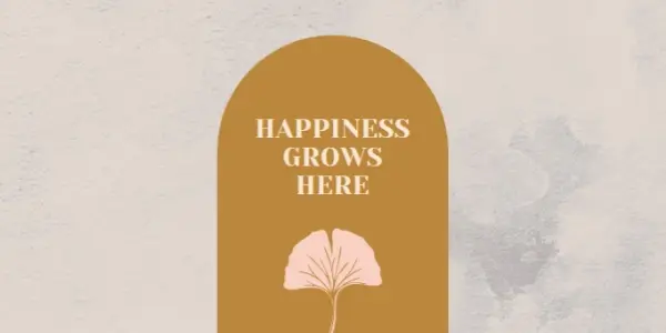 Happiness grows here gray organic-boho