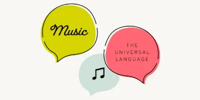 Musical language white whimsical-line