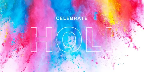 Happy Holi white modern-bold