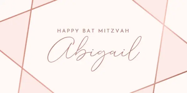 Happy bat mitzvah white modern-geometric-&-linear