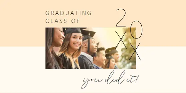 Graduating class orange modern-simple