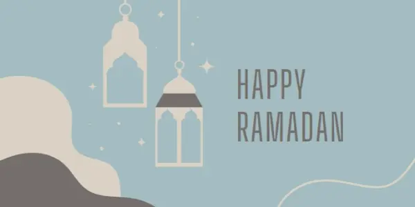 Ramadan greetings blue organic-boho