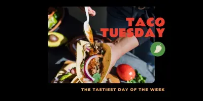 Let's taco 'bout Tuesday black modern-simple