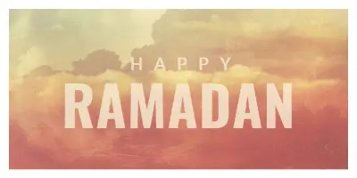 Happy Ramadan greetings orange vintage-retro
