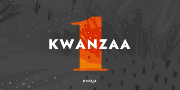 Celebrate the first day of Kwanzaa gray organic-simple