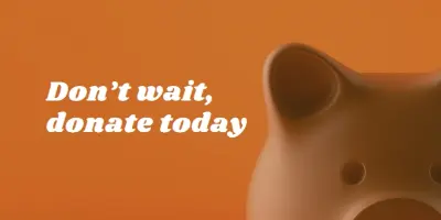 Don't wait, donate orange modern-simple