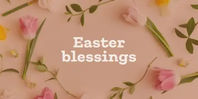 Easter blessings pink modern-simple