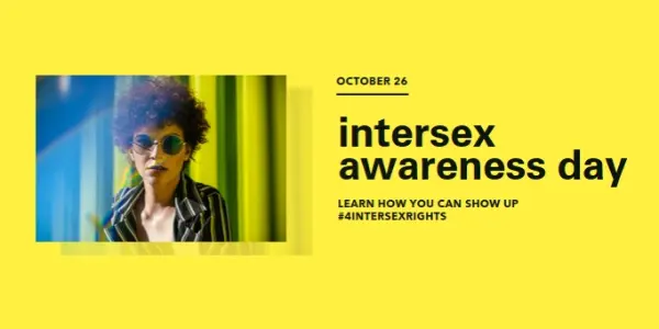 Show up for Intersex Rights yellow modern-bold