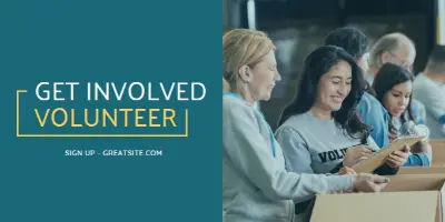 Let's cheer for volunteers blue modern-simple