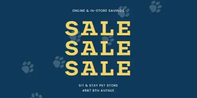 Pet sale blue modern-simple