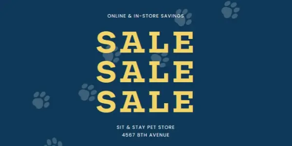 Pet sale blue modern-simple