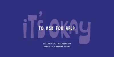 It's okay to ask for help purple whimsical-color-block