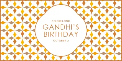 Honoring Gandhi on his birthday orange modern-simple