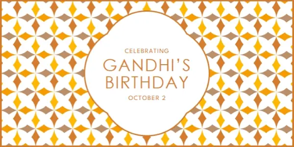 Honoring Gandhi on his birthday orange modern-simple