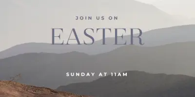 Join us Easter Sunday gray modern-simple