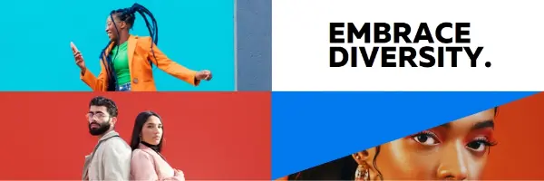 Embrace diversity blue modern-bold