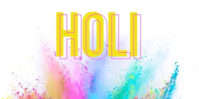 Celebrate Holi white modern-bold