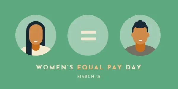 Today's the day for equal pay green modern-color-block