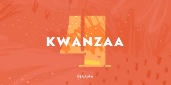 Celebrate the fourth day of Kwanzaa orange organic-simple