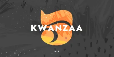 Celebrate the fifth day of Kwanzaa gray organic-simple