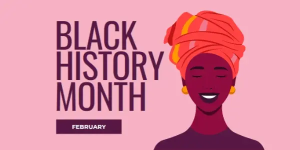 February is Black History Month pink modern-color-block